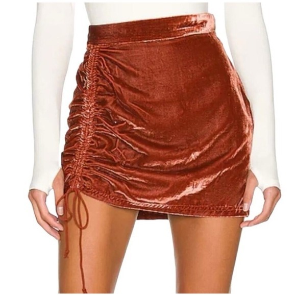 Free People Vivienne Velvet Mini Skirt Bloom Size 4 Y2K Festival - Picture 1 of 11